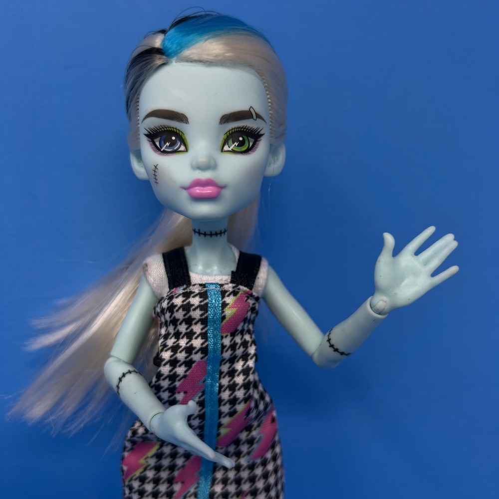 Monster High Frankie Stein G3 Day Out Doll Houndstooth Dress Boots‎ Articulated